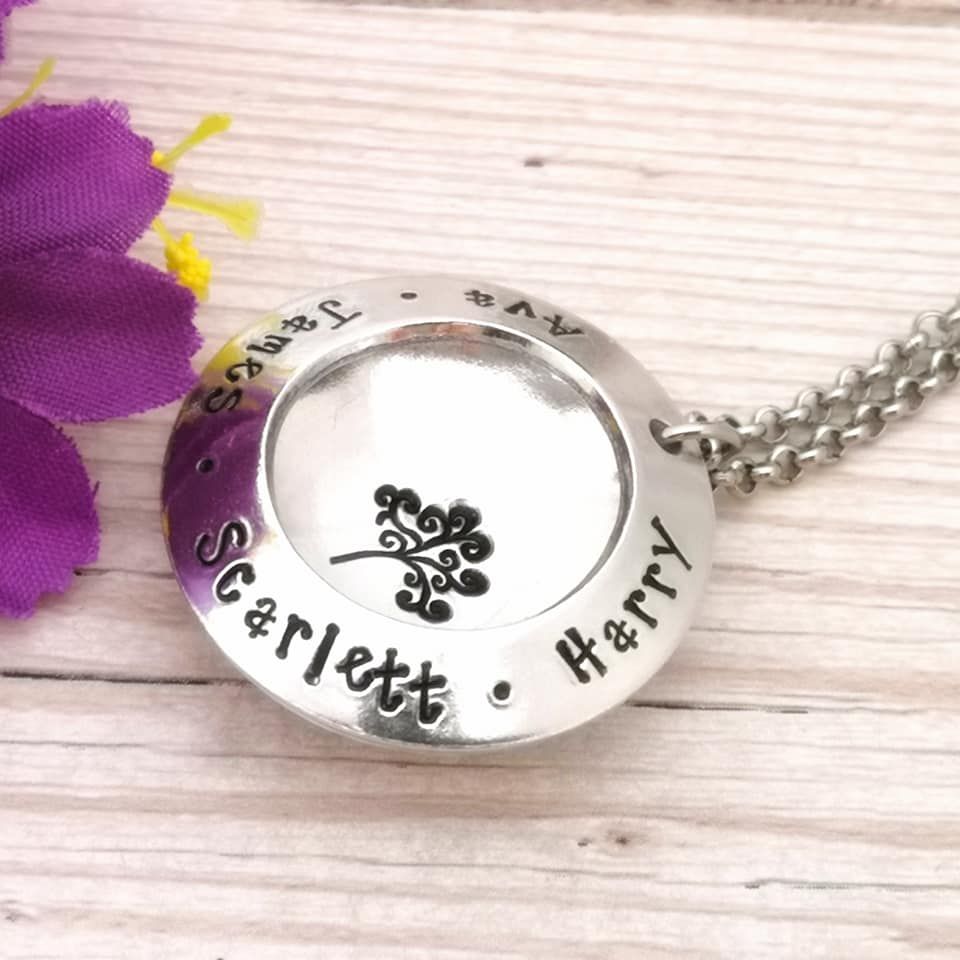 Family Tree Necklace | Personalised Name Necklace | Tree Of Life Necklace |