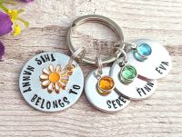 This Nanny Belongs To Personalised Keyring With Birthstone Crystals