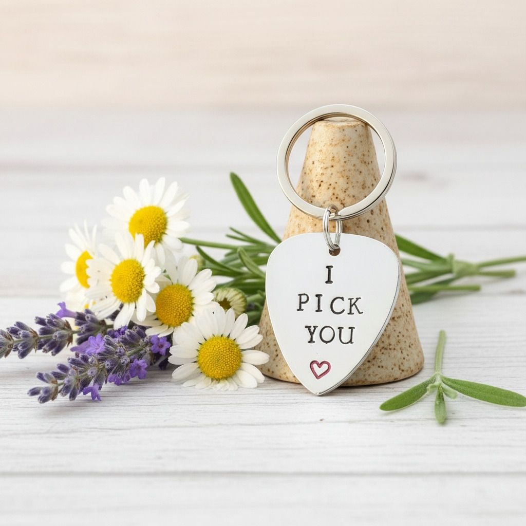 I Pick You Keyring – Guitar Pick Plectrum Gift