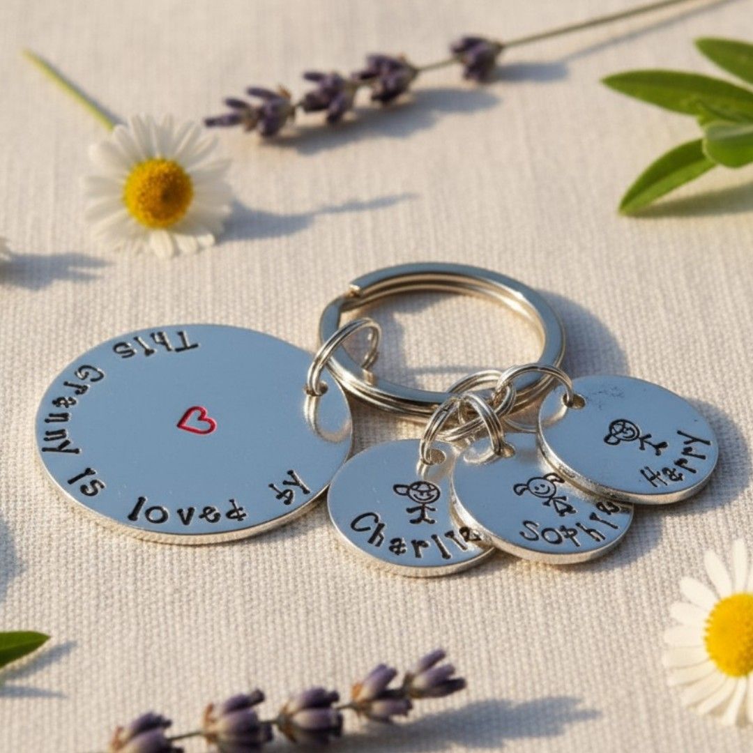 Personalised “This Nanny Belongs To” Keyring – Children’s Names & Stick Figure Charms