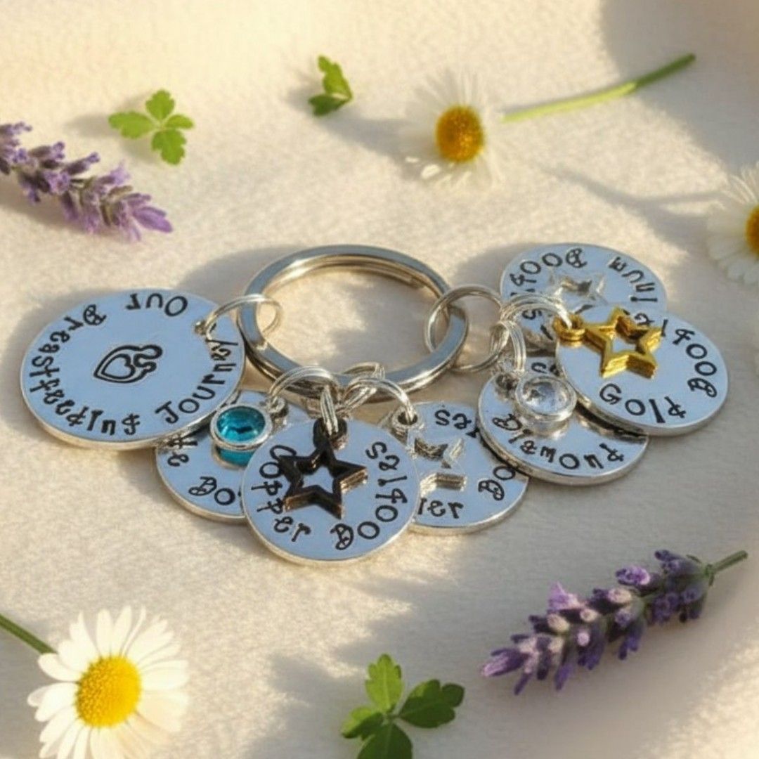 Breastfeeding Milestone Keyring with Award Charms