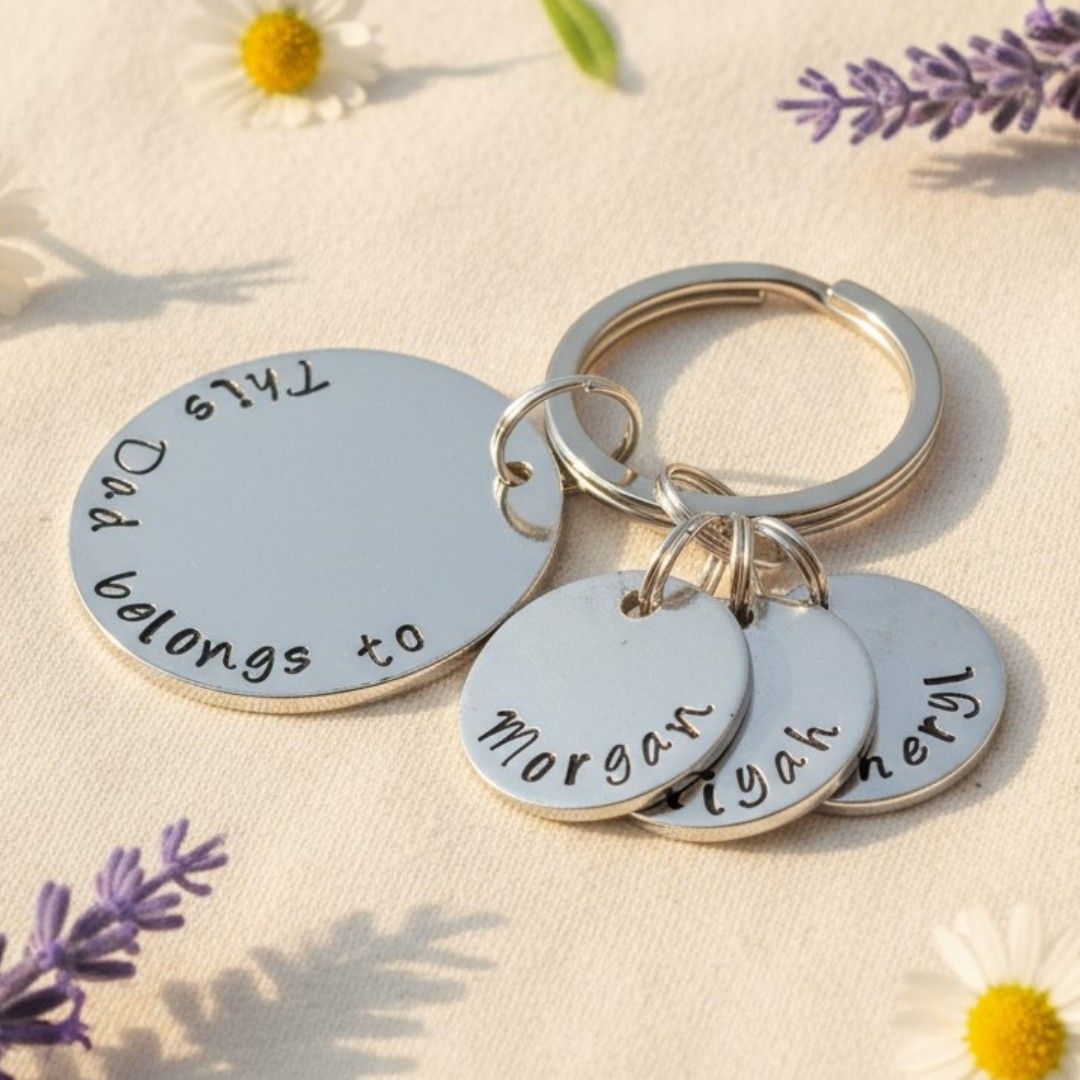 Personalised “This Daddy Belongs To” Keyring – Custom Children’s Name Charms
