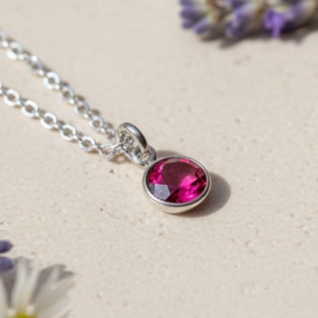 February Birthstone Necklace – Amethyst Crystal Pendant