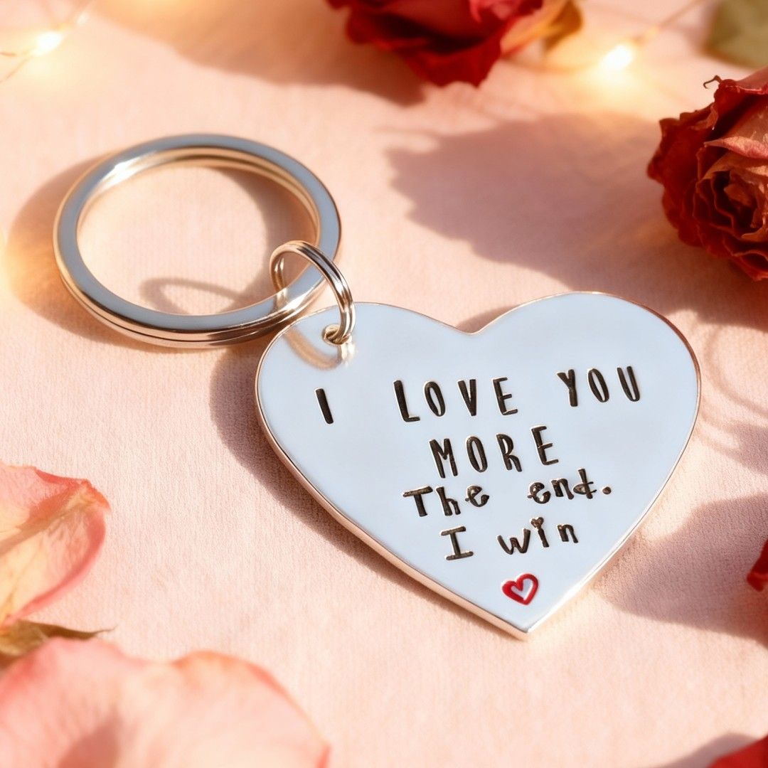 I Love You More Keyring &ndash; Funny Valentine&rsquo;s Gift for Couples