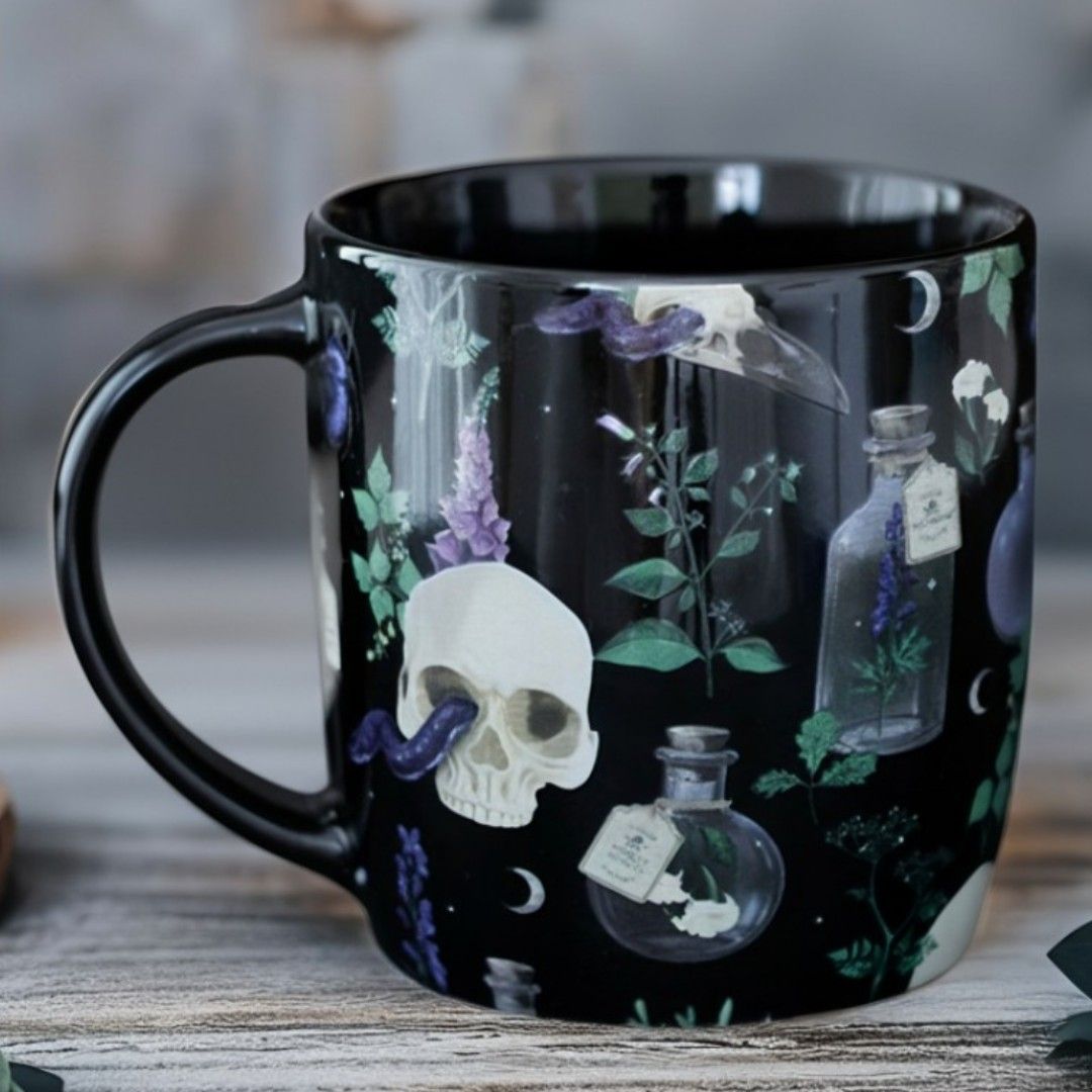 Dark Botanical Gothic Mug &ndash; Poison Plant Design