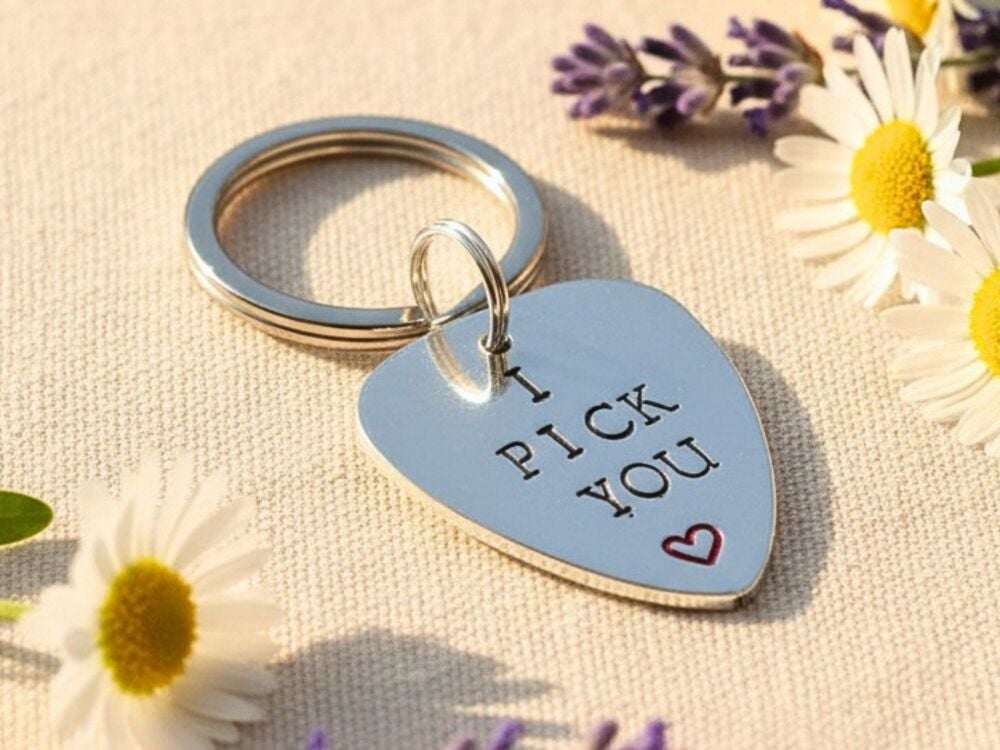 I Pick You Guitar Pick Keyring