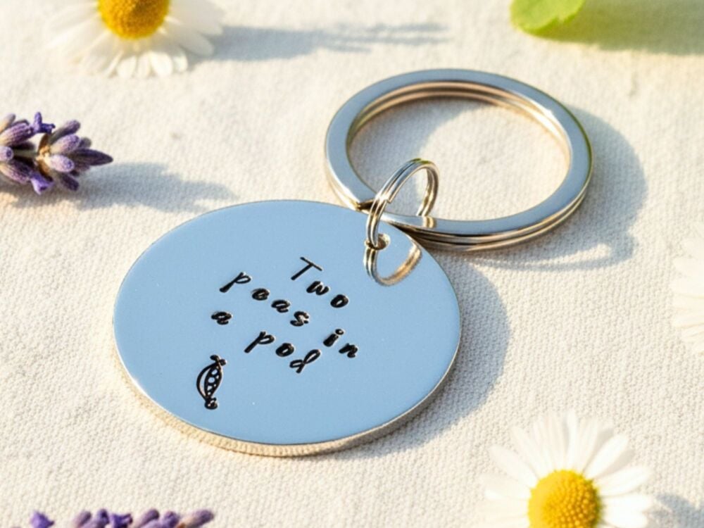 Two Peas in a Pod Keyring