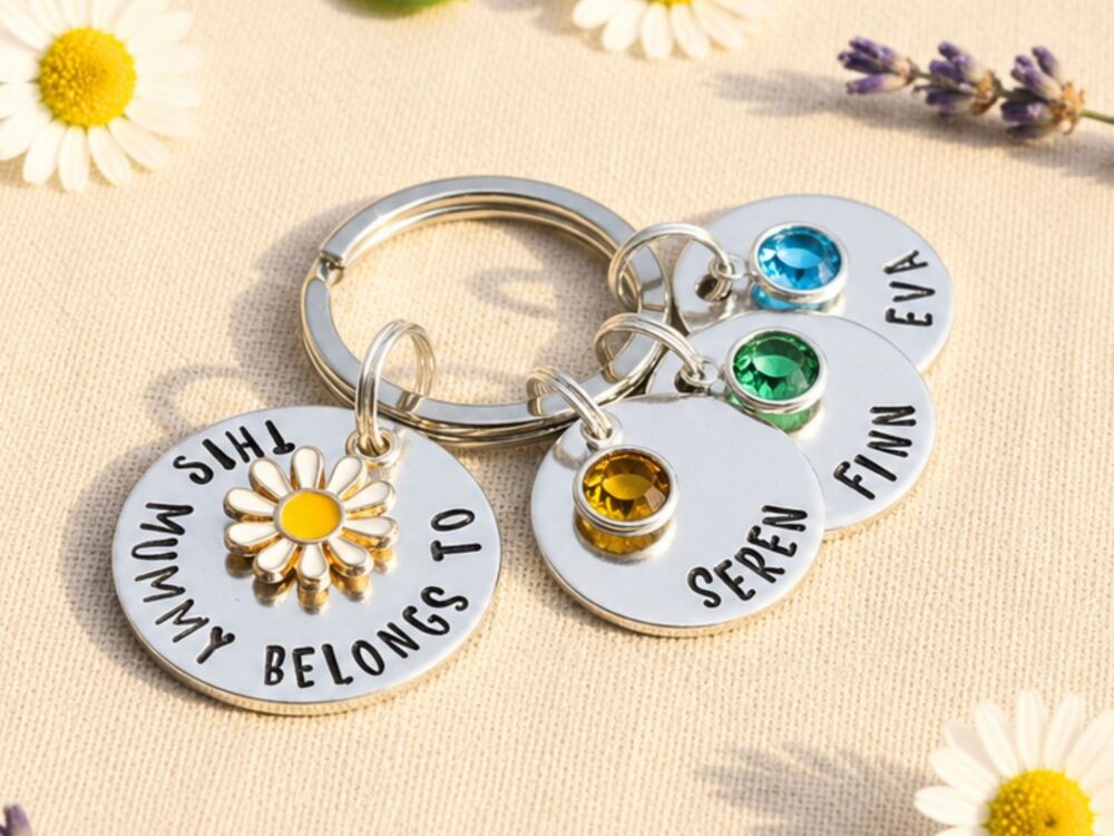 This Mummy Belongs To Flower Birthstone Keyring