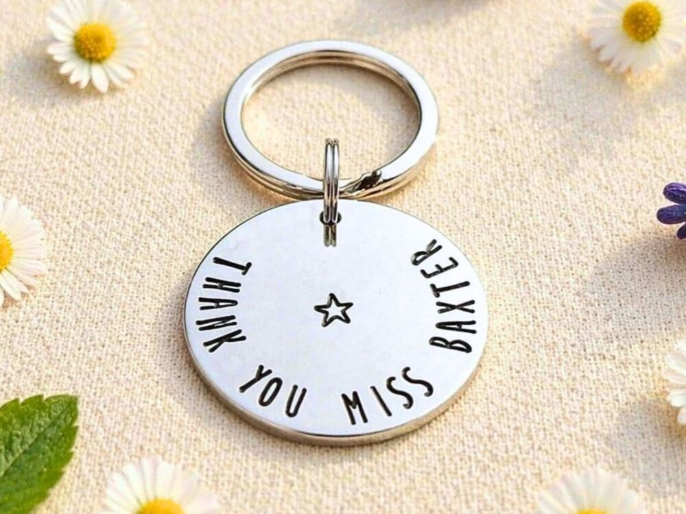 Personalised Thank You Teacher Keyring