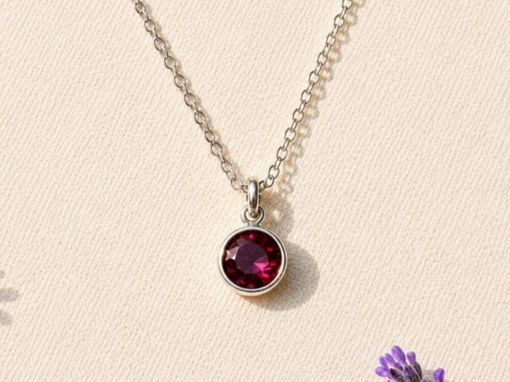 February Birthstone Crystal Necklace