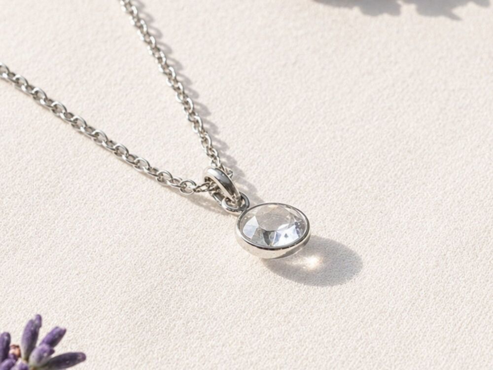 April Birthstone Crystal Necklace