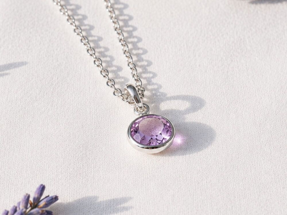 June Birthstone Crystal Necklace