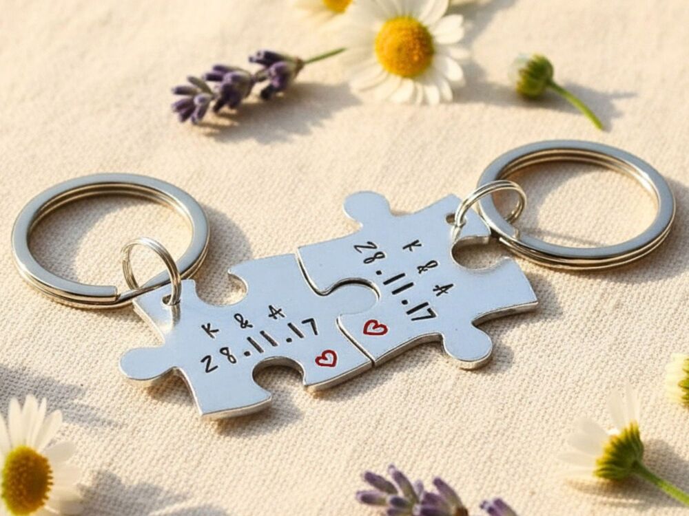 Personalised Jigsaw Keyring Set