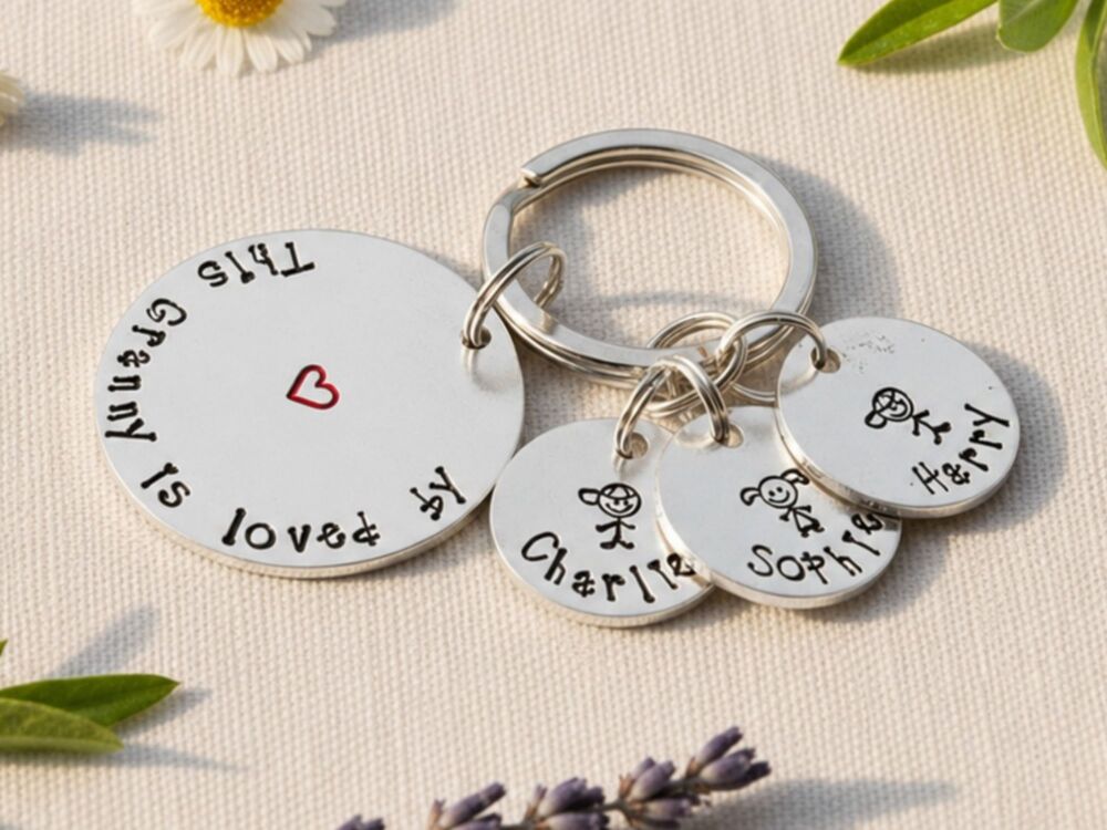 This Nanny Belongs To stick figure keyring handmade in Somerset