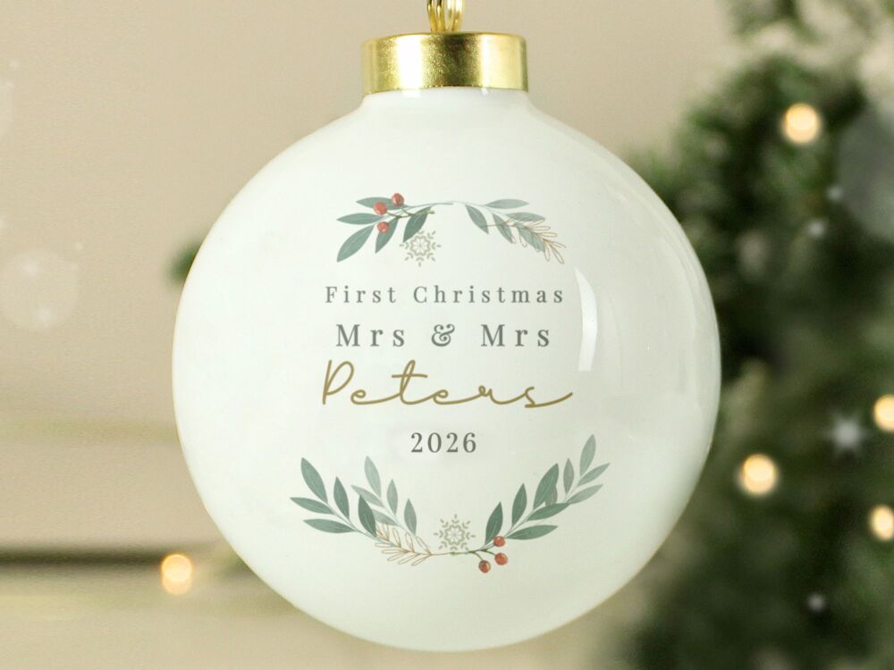 Personalised Christmas Foliage Bauble