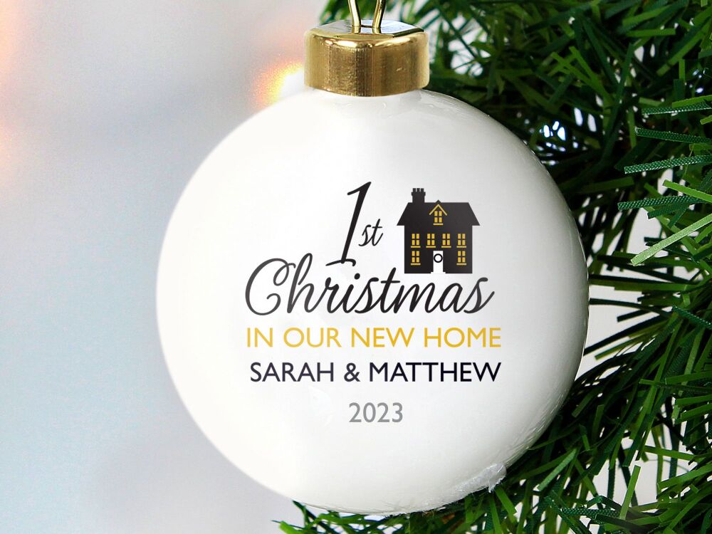 Personalised 1st Christmas in Our New Home Bauble
