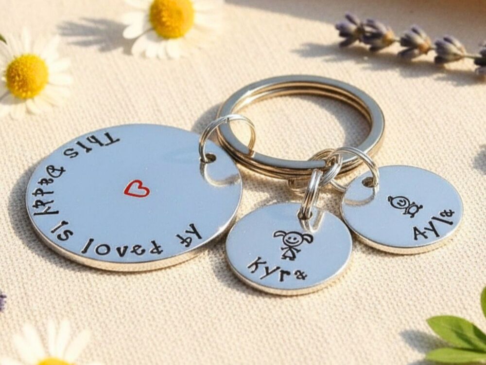 This Daddy Belongs To Stick Figure Keyring