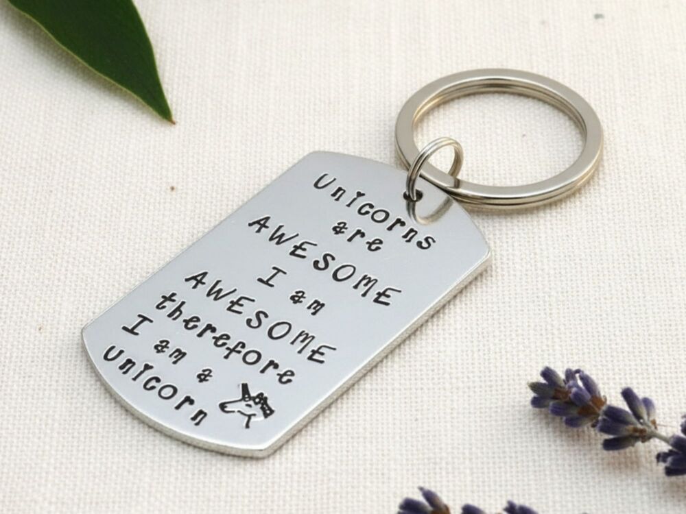 Unicorns Are Awesome Keyring
