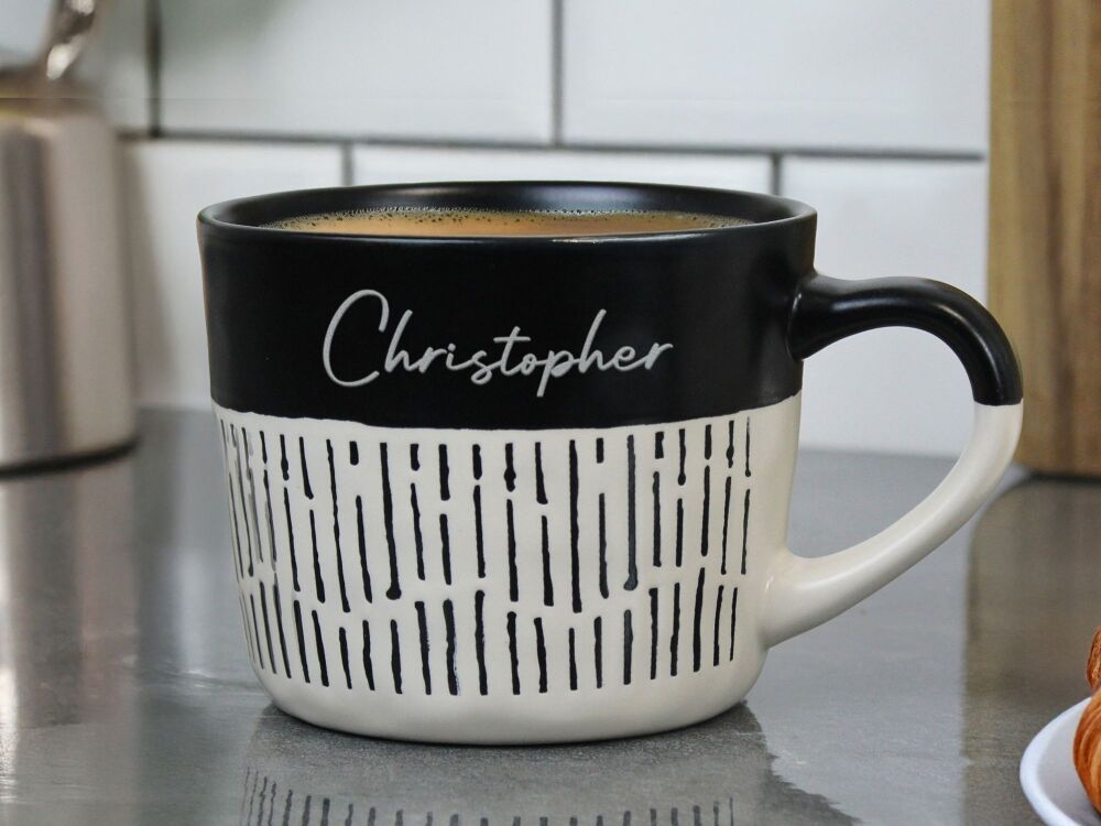 Personalised Black Dipped Name Mug