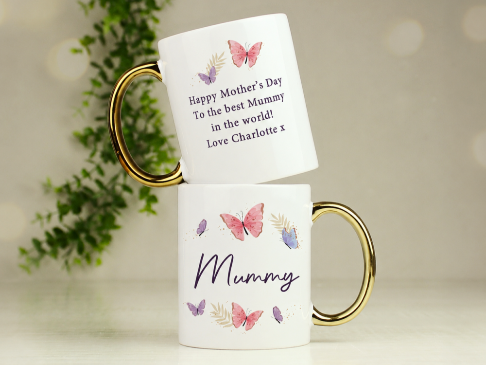 Personalised Butterfly Mug with Name & Message