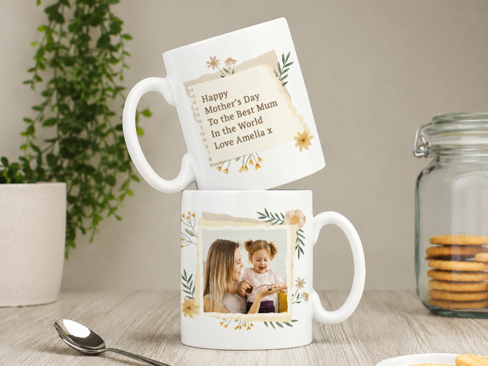 Personalised Wildflower Photo Mug with Message