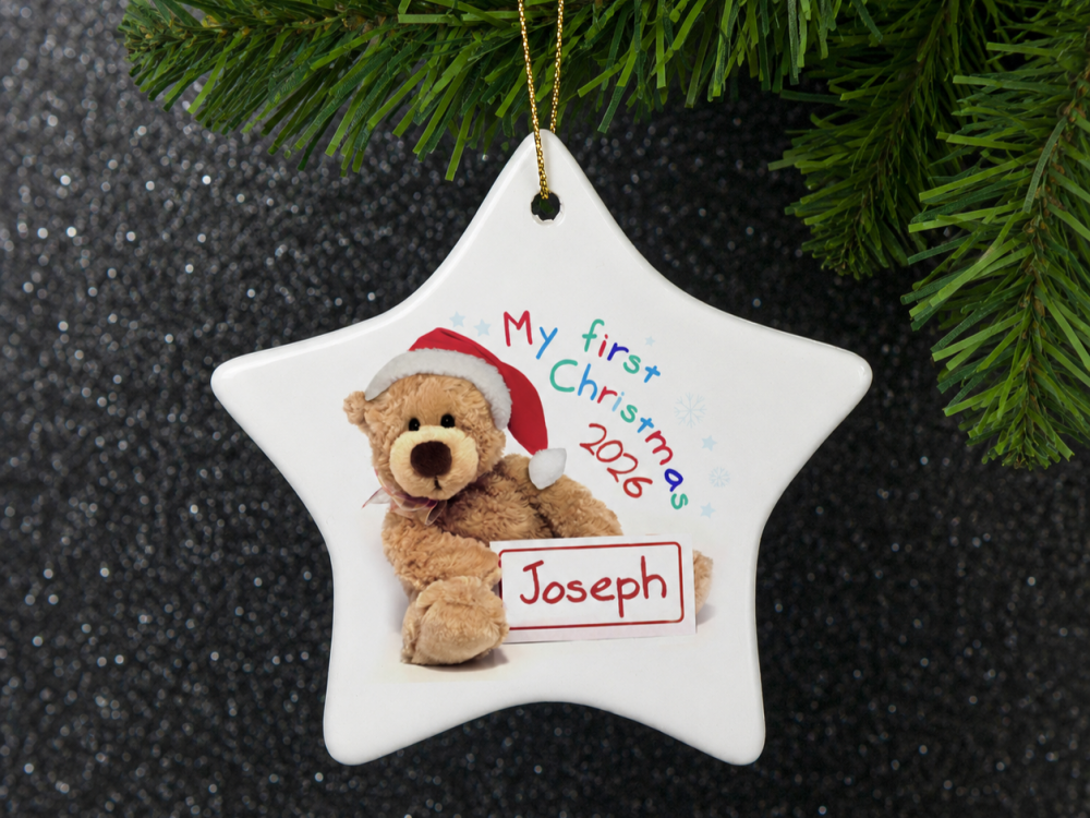 Personalised My First Christmas Star Decoration