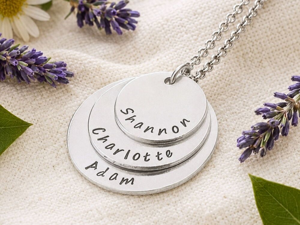Personalised Three Name Disc Necklace