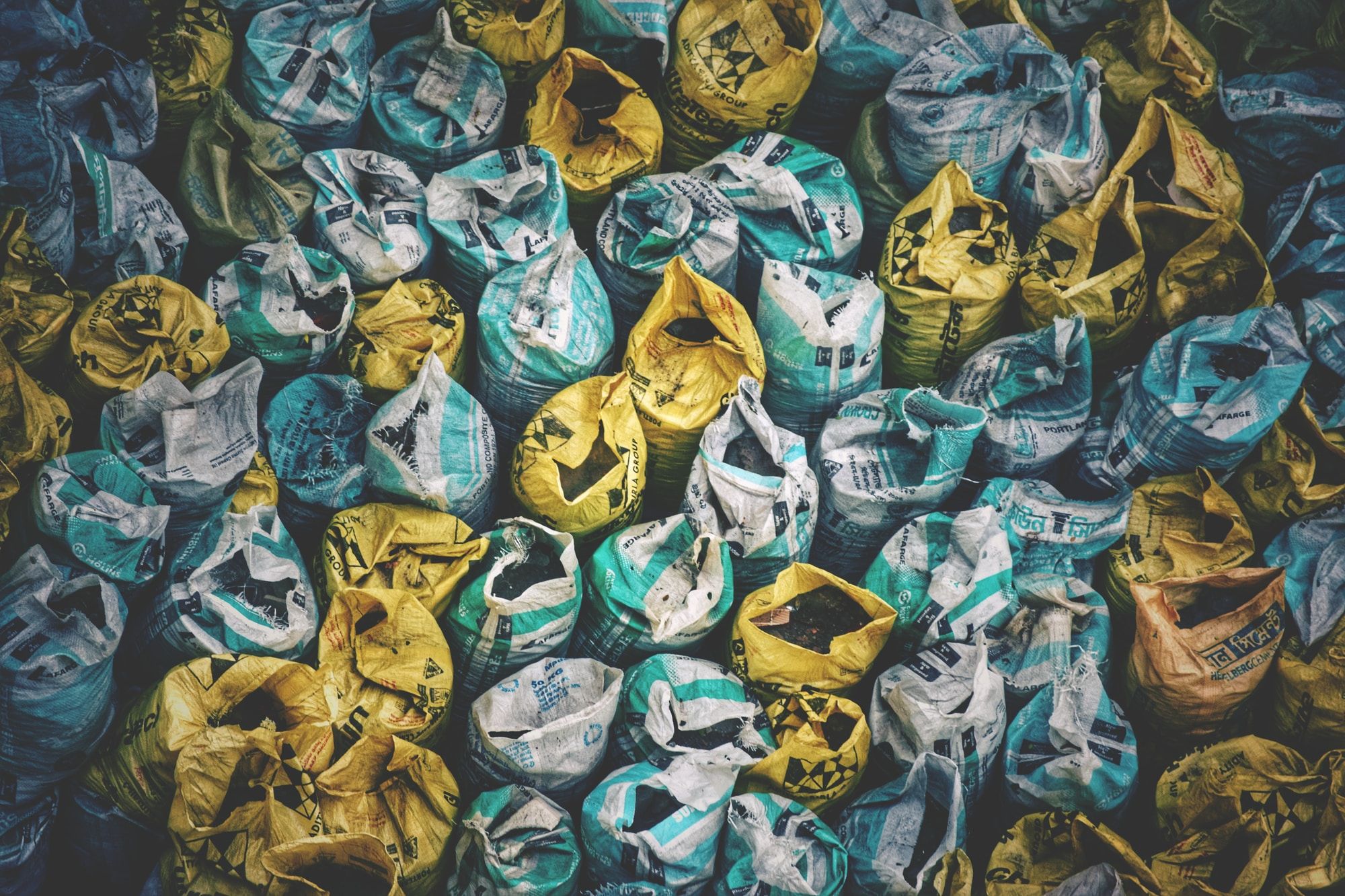 Composting bags full of food waste