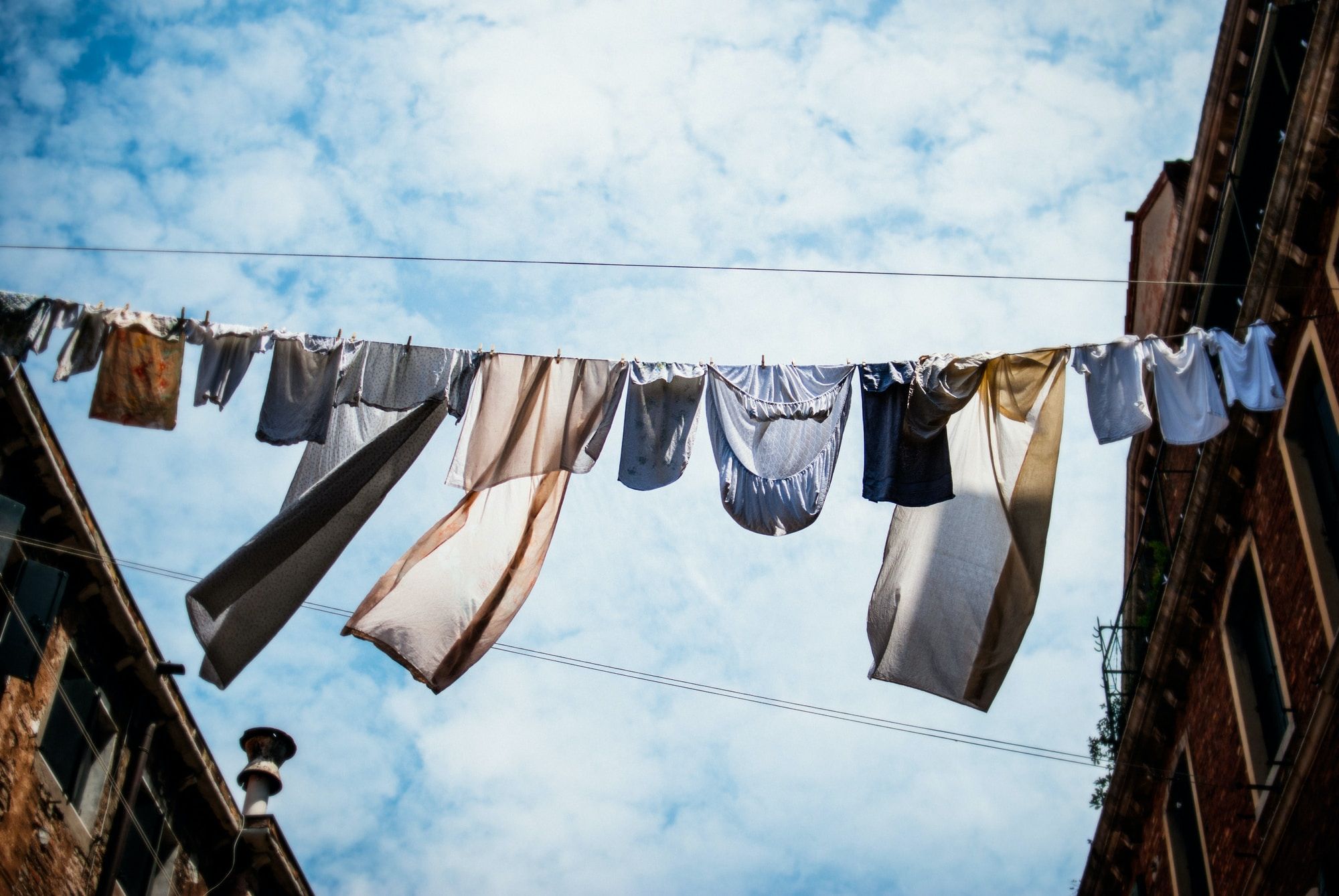 Clothes hanging on a washing line