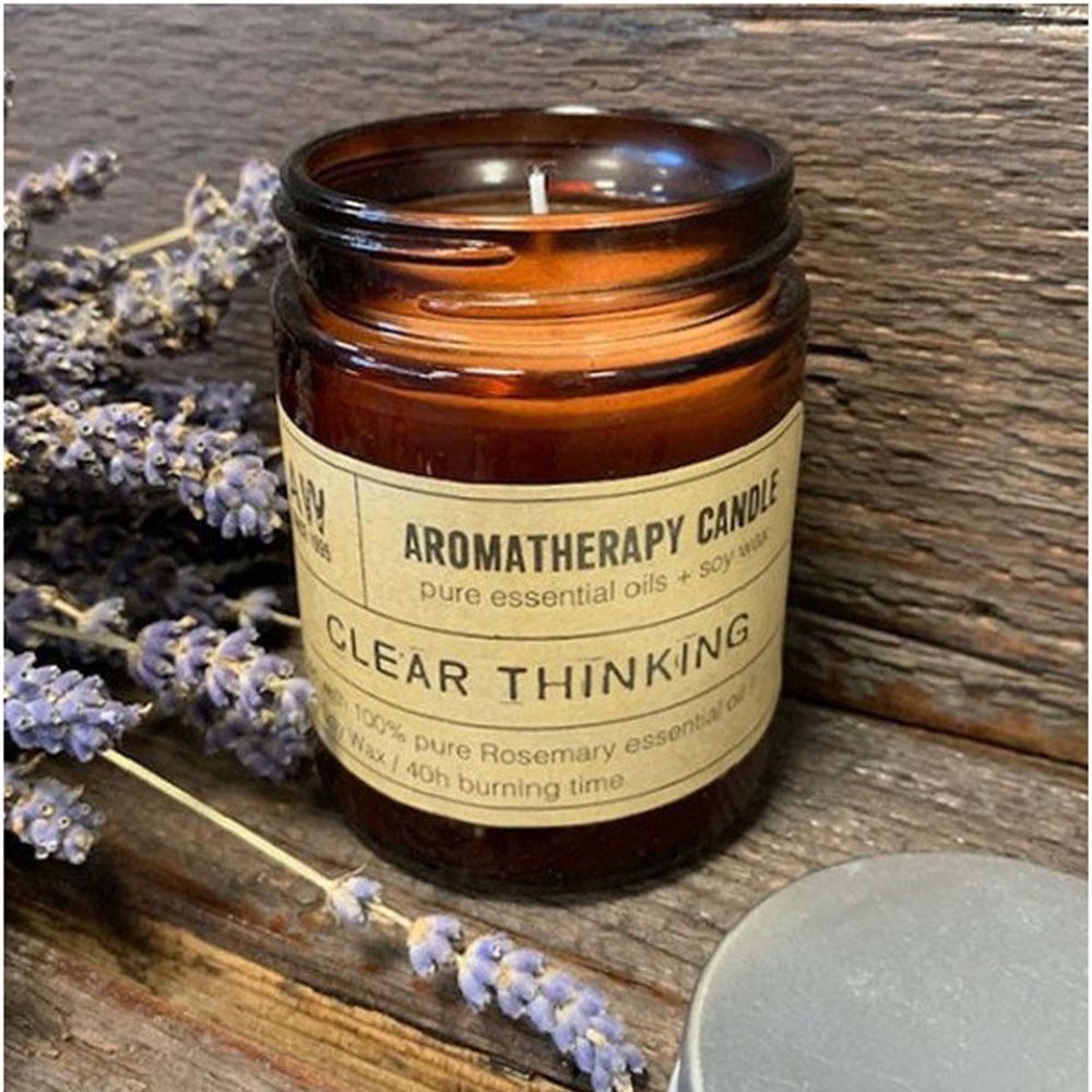 Large Natural Aromatherapy Essential oil Soy Wax Candle 200g - CLEAR THINKI