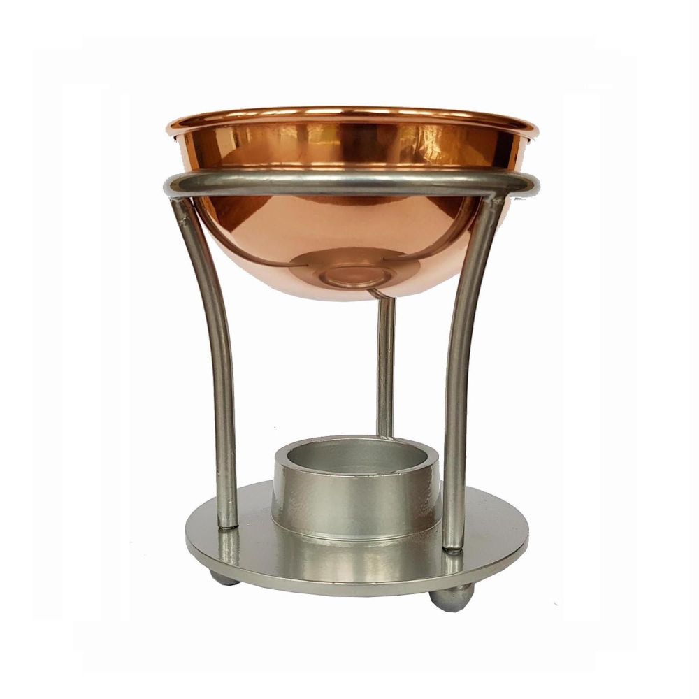 Large Traditional Metal Brass & Pewter Oil Burner