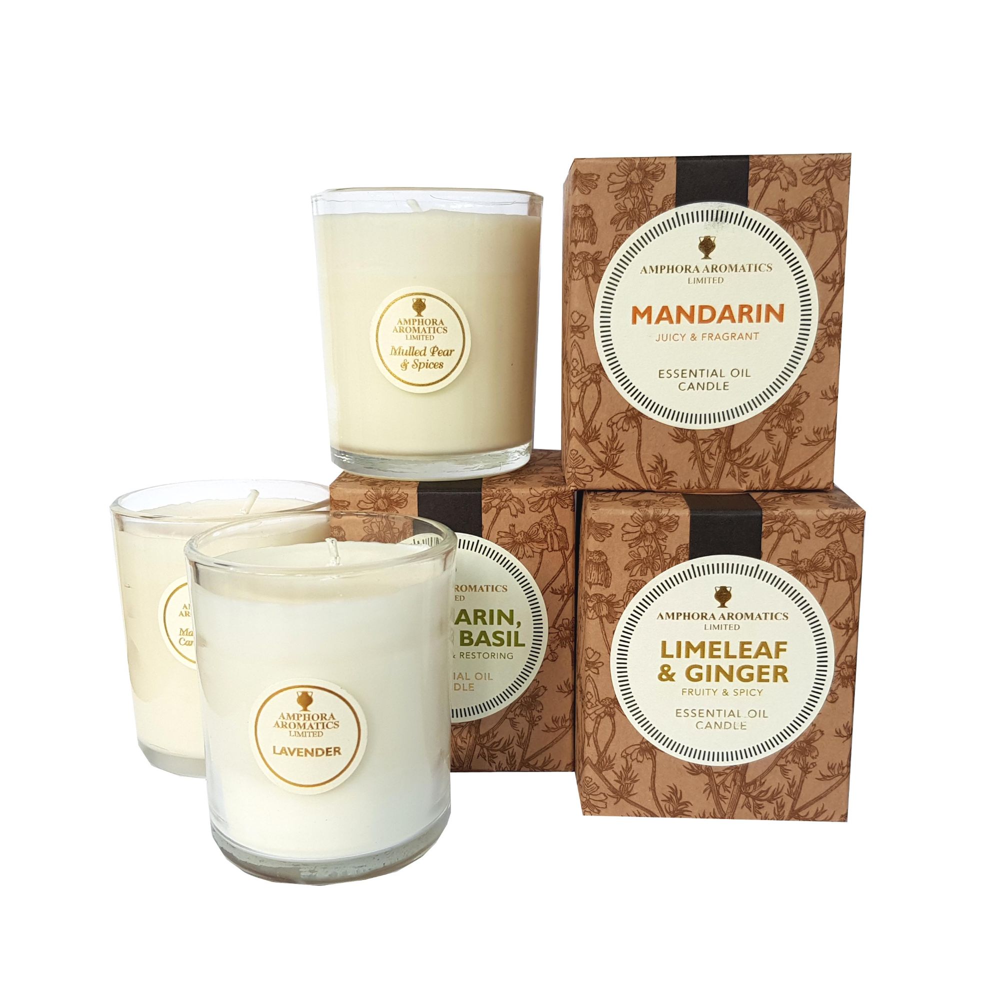 3 Glass pot scented candles
