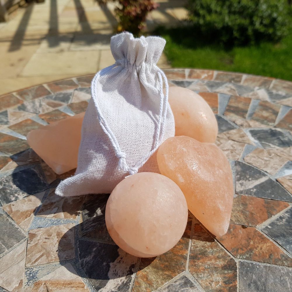 Natural Deodorant Stone with a cotton drawstring bag