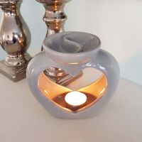 Heart shaped Grey Ceramic oil burner