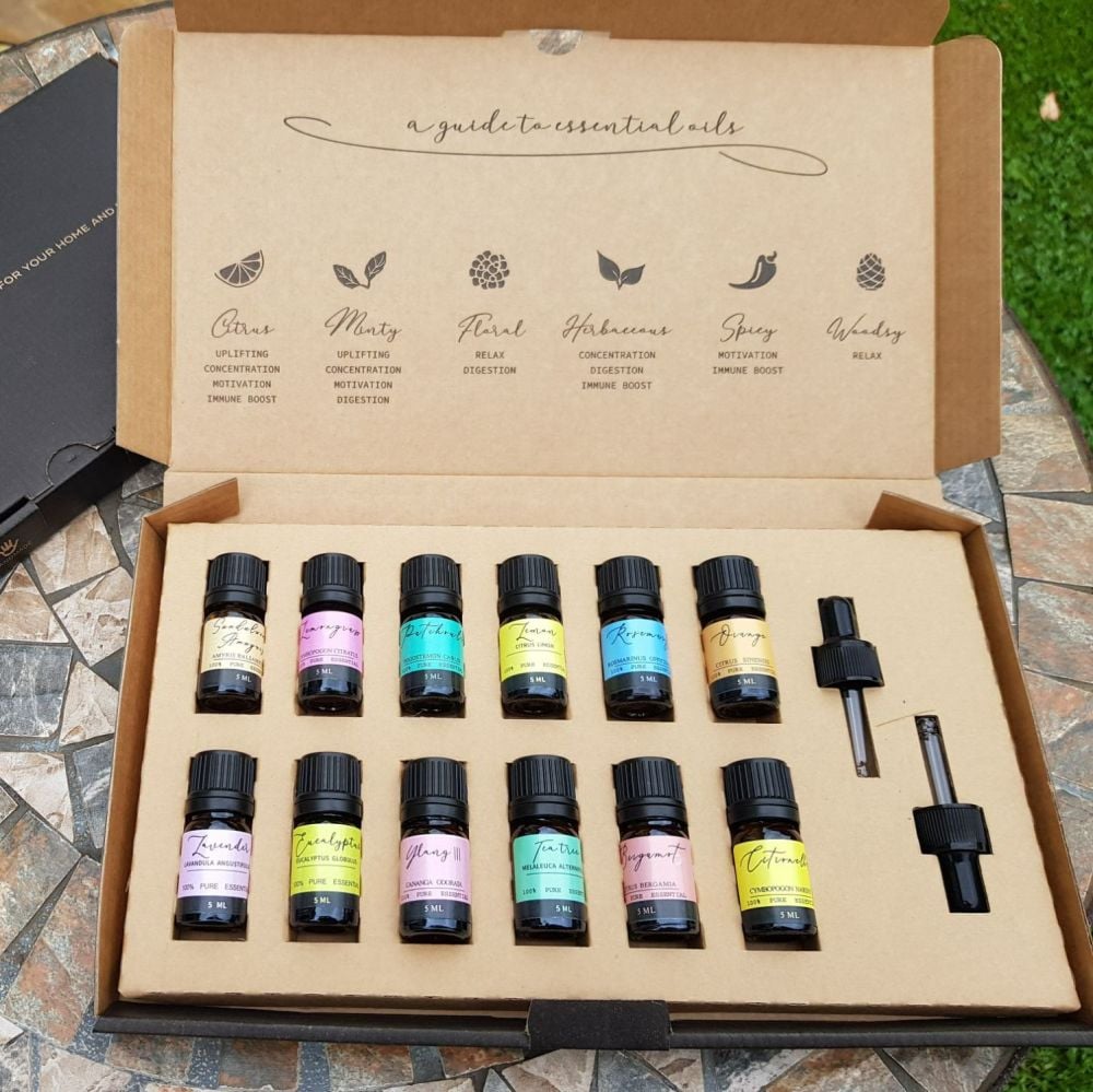 Aromatherapy Essential Oil gift set box - Top 12 Essential oils Kit