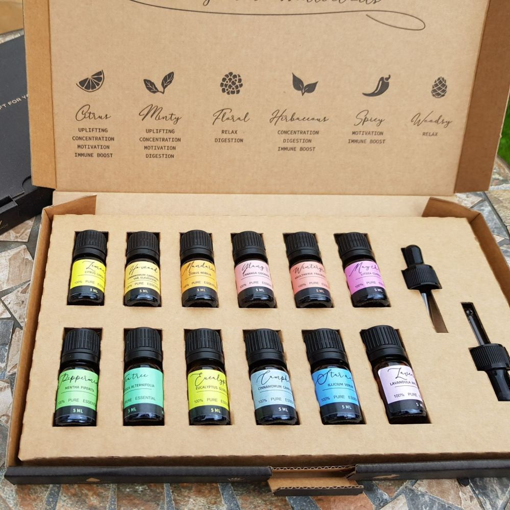 Aromatherapy Essential Oil gift set box - Essential oil starter Kit