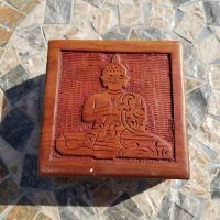 Wooden Hinged Trinket box - Thai Buddha