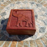 Wooden Hinged Trinket box - Elephant