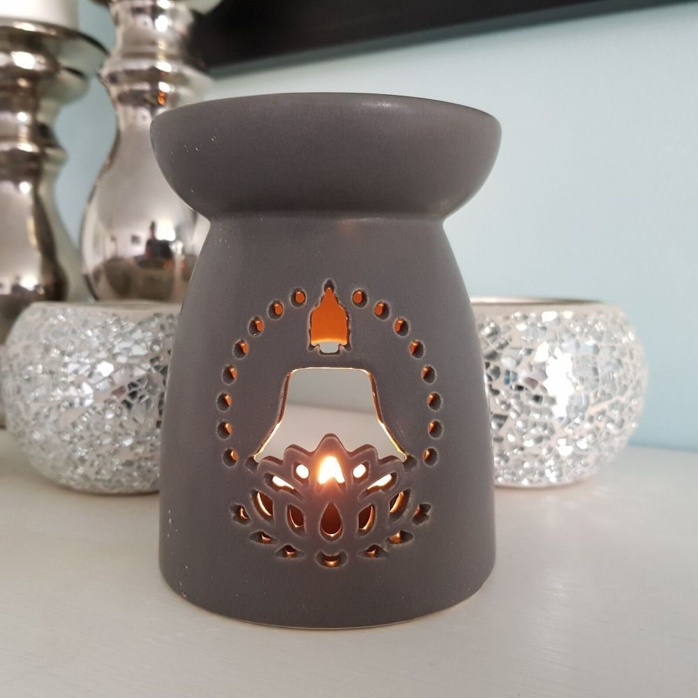 Thai Buddha Ceramic oil burner - Grey
