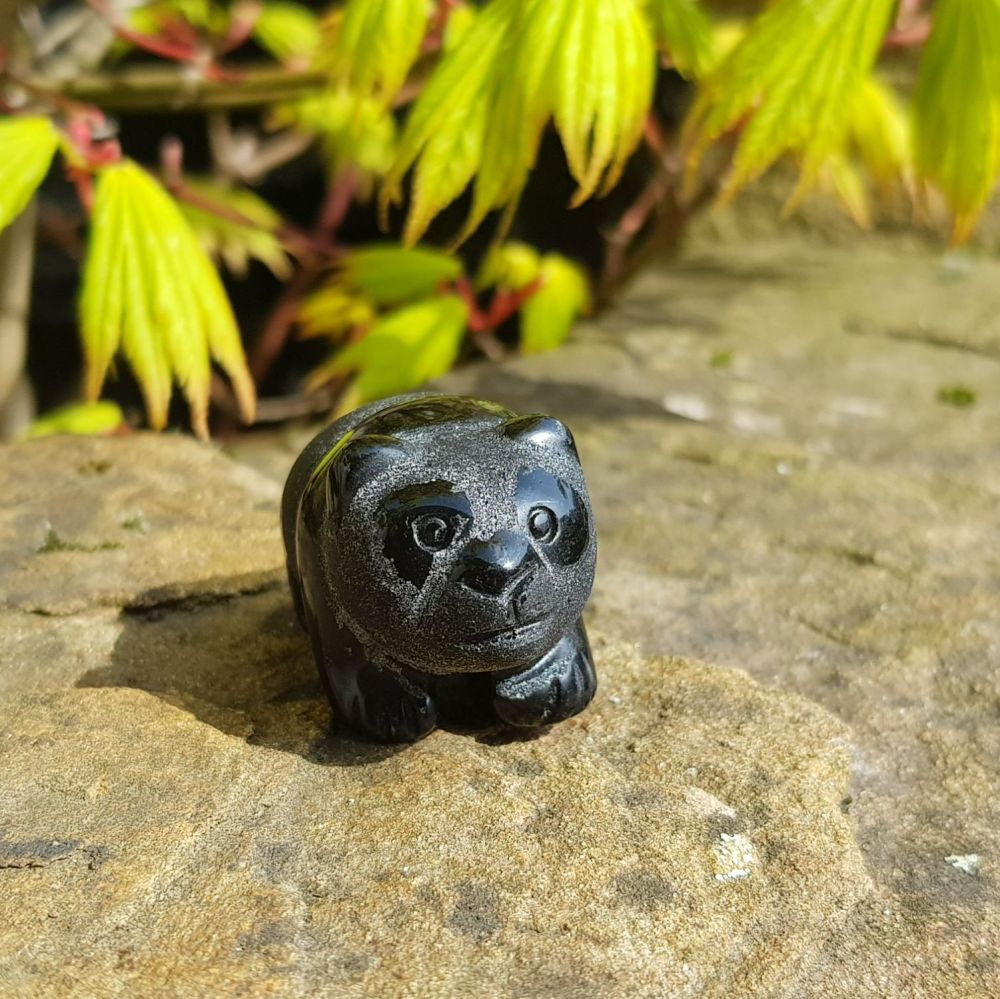 Black Obsidian Panda 4cm