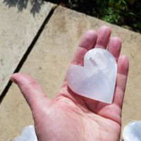 Selenite Natural Crystal Healing Heart Stone 7cm