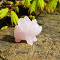 Rose Quartz Crystal Flying Pig 4cm