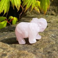 Rose Quartz Crystal Elephant 4cm