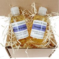 Relaxing Massage oil gift set box Tranquility & Relax and Unwind blends