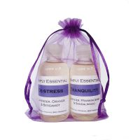 Relaxing Massage oil Tranquility & De-stress blends - Purple Gift bag