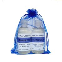 Relaxing Massage oil Tranquility & De-stress blends - Blue Gift bag
