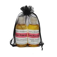 Sensual Massage oil Pure Pleasure  & Just for us blends - Black gift bag