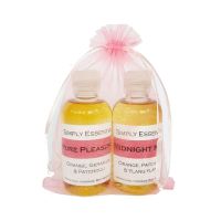 Sensual Massage oil Midnight Kiss & Pure Pleasure blends - Pink gift bag