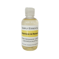 RESTORE & RENEW MASSAGE OIL with Rose Geranium, Lemon, Lime & Eucalyptus 100ml
