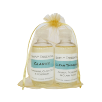 Focusing Clarity & Clear Thinking Massage oil Gift set - Gold bag